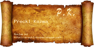 Preckl Kozma névjegykártya
